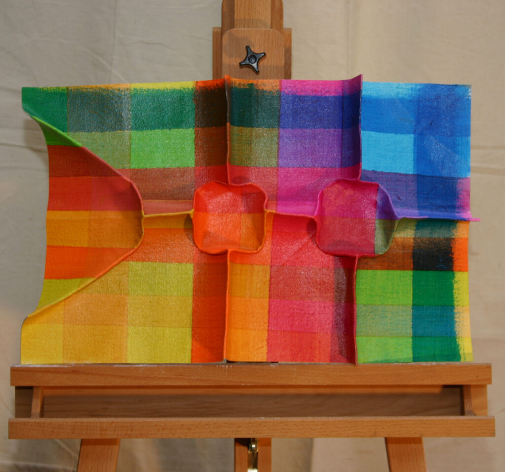 Acrylic paint, canvas and aluminium foil 53.5 x 33 cm