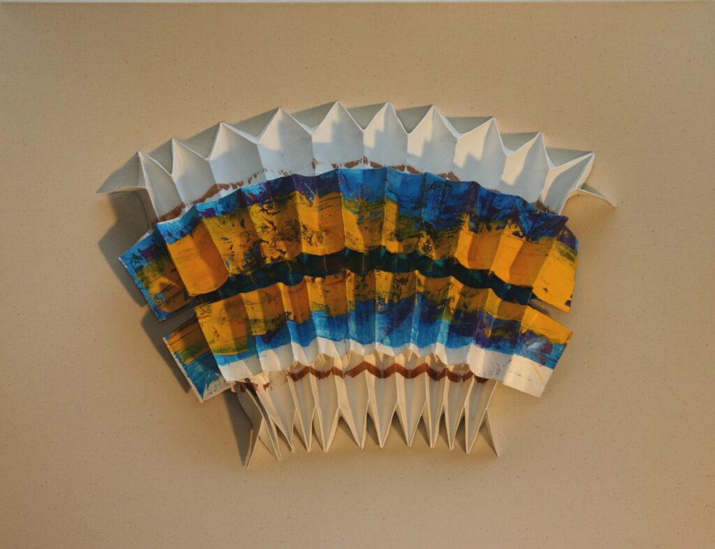 Acrylic paint, paper, aluminium foil 59 x 56.2 cm