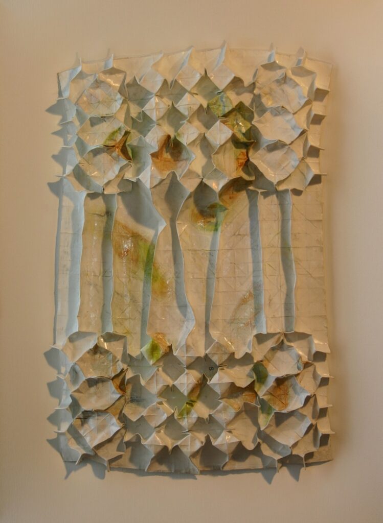 Acrylic paint, paper, aluminium foil 56 x 76.5 cm